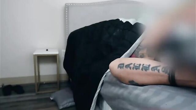 Cute Teenage Daughter sucks her father's cock while he sleeps drunk - 1 image