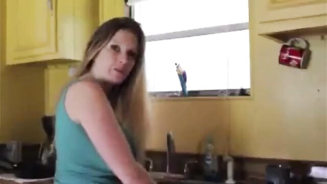 Hot mommy flirts with her son and seduces him to incest in the bedroom - 1 image