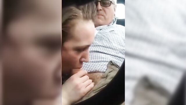 Daughter gives her daddy a blowjob in the car - 2 image