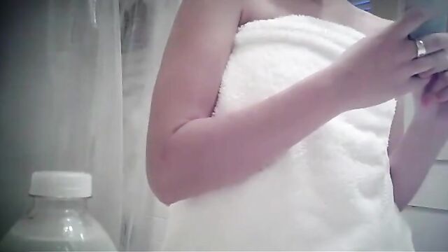 Lusty father films spy camera and watches daughter take a shower - 3 image