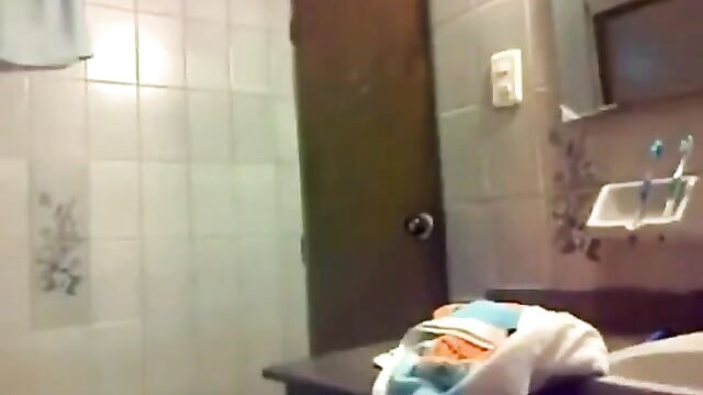 Real sister records herself dry humping in the bathroom