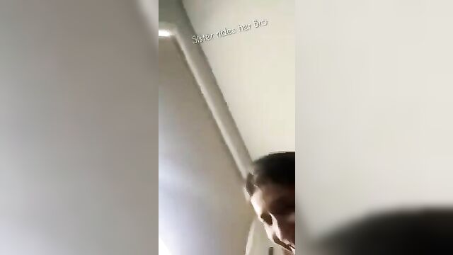 Sister riding her brother's cock