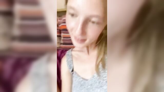 Sexy sister eats Cum after Quick incest sex with Brother