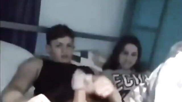 Sexy sister gives her brother a perfect handjob - 2 image