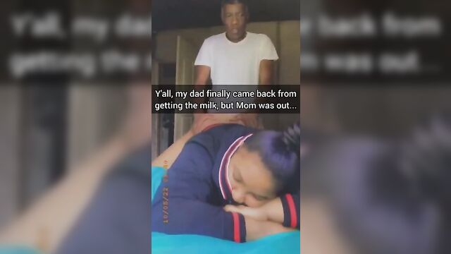 My dad finally came back after going to get milk and fucked me with his big cock - 2 image