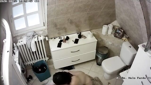 Father and Daughter Caught Fucking in the Bathroom on IP Cam - 5 image