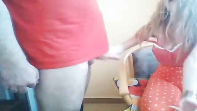 Webcam teen daughter sucks her own father's dick online