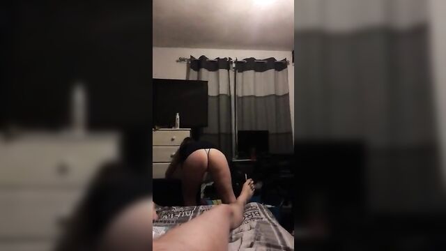 Sister in my room wearing thongs with big ass - 1 image