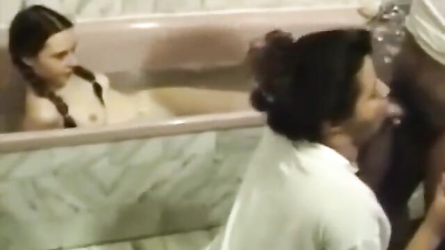 Real mom sucking sons dick in front of daughter - 1 image