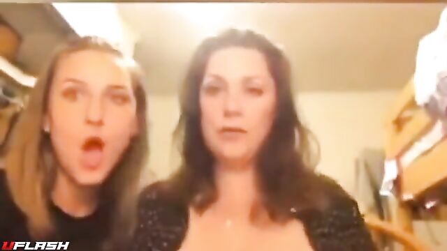 Pretty Mom flashes on daughters live stream - 5 image