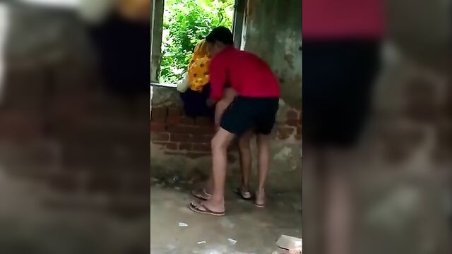 Indian village boy fucking his own mother outdoor