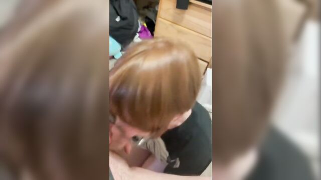 Daughter with Glasses Works the Nut Out of a Cock - 5 image