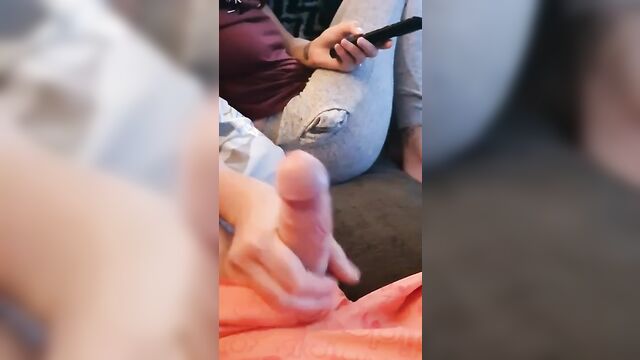 Pretty sister gives her brother a blowjob bareback - 1 image