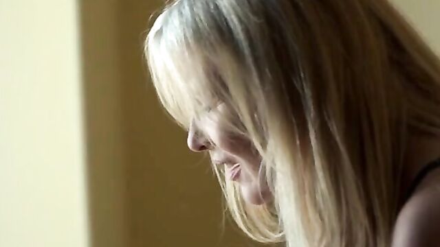 Blonde Mom with Huge Boobs shows perfect Dick Ride in Cowgirl - 4 image