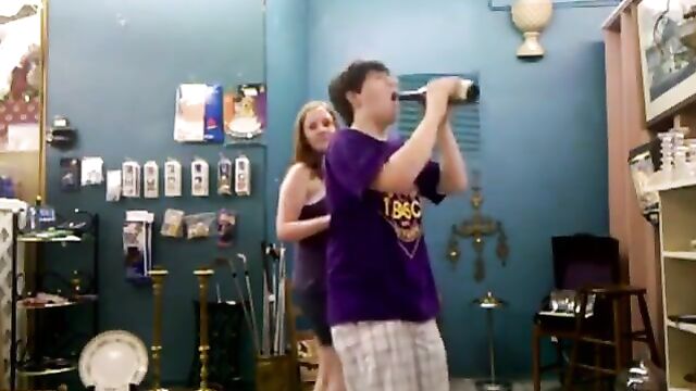 Real brother and sister sexy dancing and undressing - 4 image