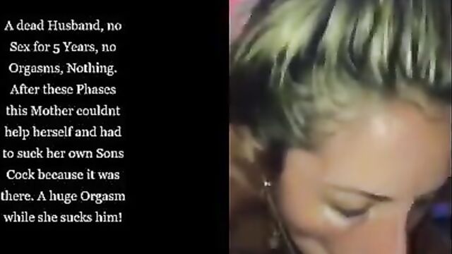 Horny Mother Couldnt Help Herself And Had To Suck Her Own Sons Cock - 1 image