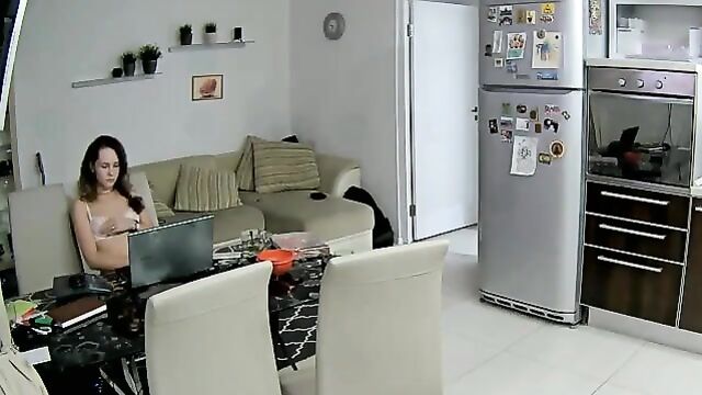 Pretty sister is watching incest porn secretly IP cam - 4 image