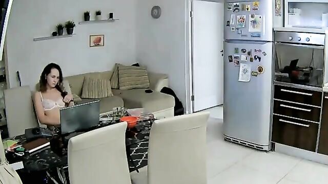 Pretty sister is watching incest porn secretly IP cam - 5 image