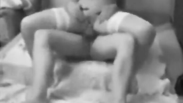 Mom in Stockings and Son Enjoying Sex in the Bedroom - 3 image