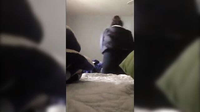 Son records with hidden camera mom sucking his dick to show his friends - 1 image