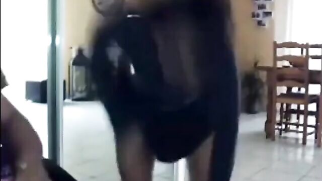 Prertty Mom sucking son's cock before she left - 5 image